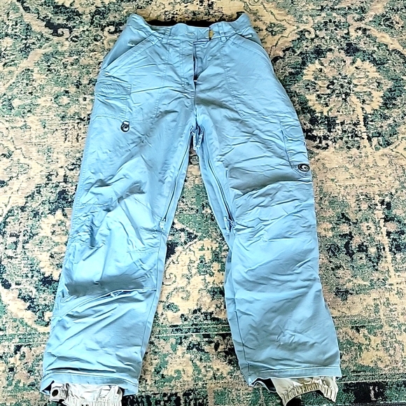 Powder Room Snowboard Pants - baby blue, women size M - Picture 1 of 6